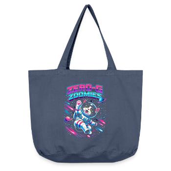 Null-G Zoomies | Astro Katze Weltraum Humor - Vintage-Washed Shopper - Vintage Denim - Vorne