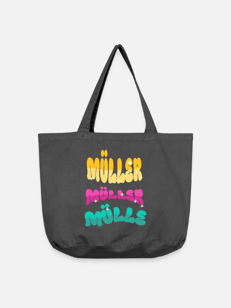 Müller Name Nachname - Vintage-Washed Shopper - Vintage Schwarz