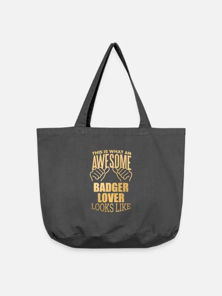Dachs Dachs Dachs - Vintage-Washed Shopper - Vintage Schwarz