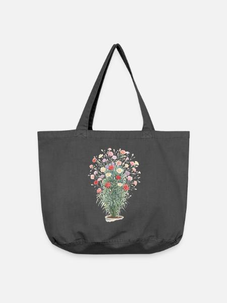 Romantischer Nelkenstrauß - Vintage-Washed Shopper - Vintage Schwarz
