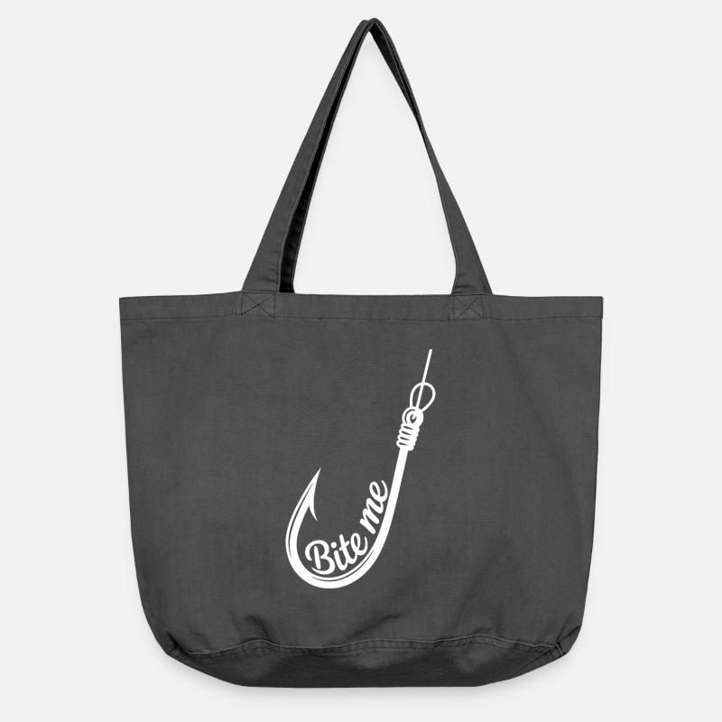 Bite Me Hook Graphic - Vintage-washed Shopper - vintage black