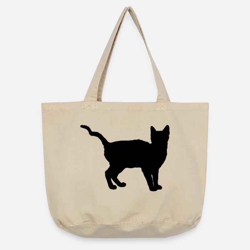 chat - Sac cabas vintage délavé - sable vintage 
