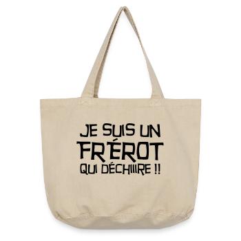Frère Frangin Frere Naissance Bébé Frérot - Sac cabas vintage délavé - sable vintage  - Devant
