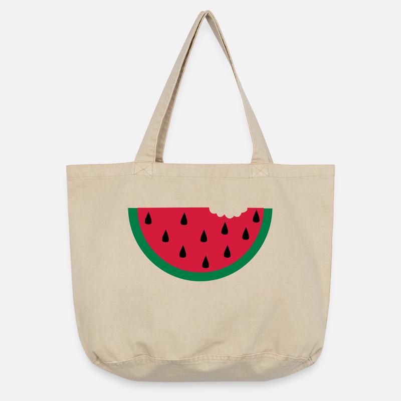 Melone Wassermelone watermelon Obst - Vintage-Washed Shopper - Vintage Sand 