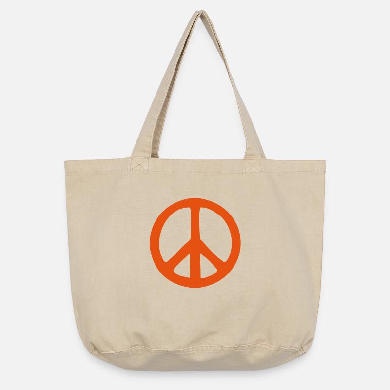 peace symbol orange - Vintage-Washed Shopper - Vintage Sand 