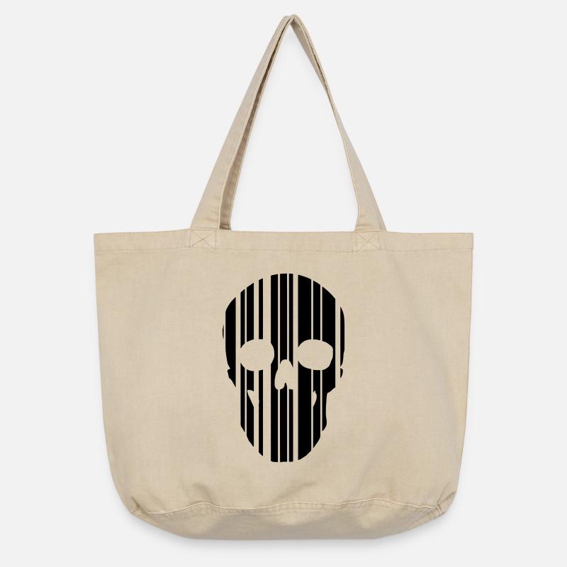 crâne de code à barres - Sac cabas vintage délavé - sable vintage