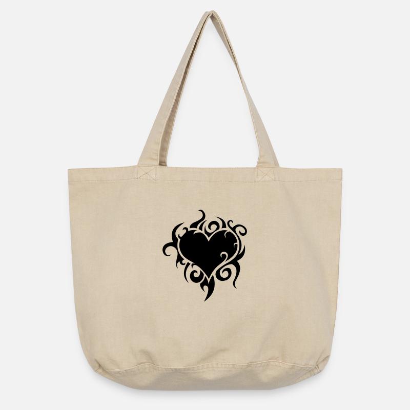 Heart Flames - Vintage-washed Shopper - vintage sand