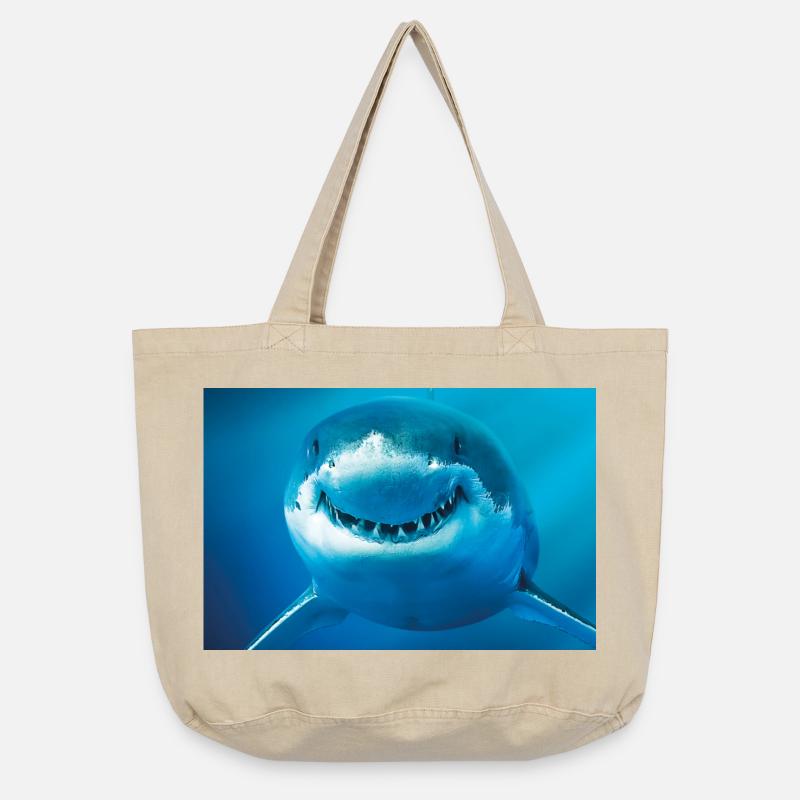Lächelnder Hai unter Wasser - Vintage-Washed Shopper - Vintage Sand 