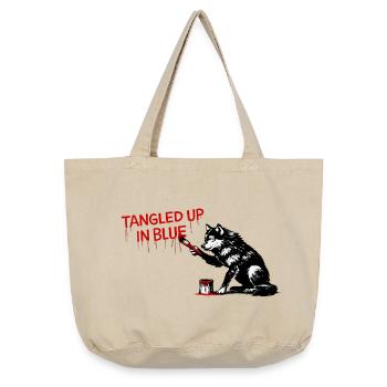 BlutrotTW Wolf Schrift - Vintage-Washed Shopper - Vintage Sand  - Vorne