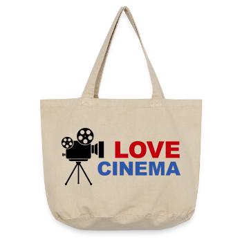 Love Cinema Bold Red Blue Typography - Vintage-washed Shopper - vintage sand  - Front