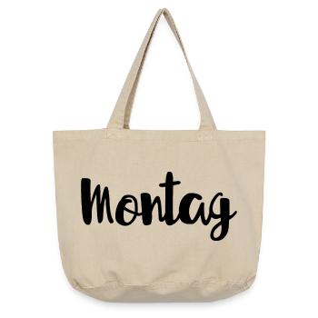Montag Wochentag Wochenanfang - Vintage-Washed Shopper - Vintage Sand  - Vorne