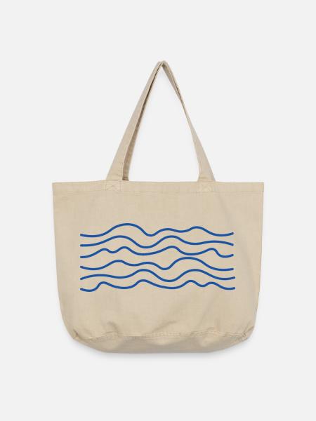 Blaue Welle - Vintage-Washed Shopper - Vintage Sand