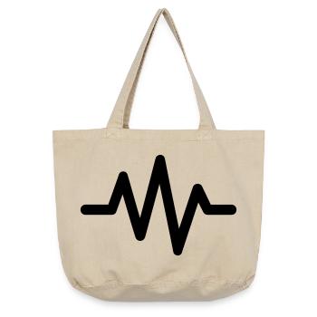 battement de coeur - Sac cabas vintage délavé - sable vintage  - Devant