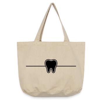 Élément symbole de dent - Sac cabas vintage délavé - sable vintage  - Devant