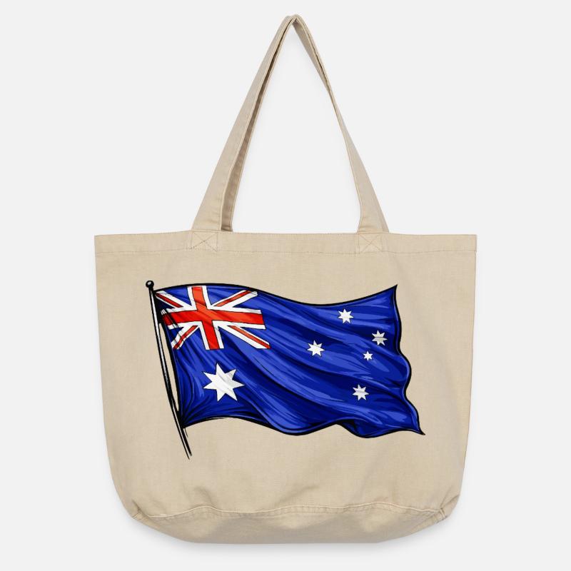 Australia Flag Pattern - Vintage-washed Shopper - vintage sand