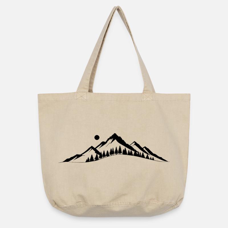 Horizont der Berge - Vintage-Washed Shopper - Vintage Sand 