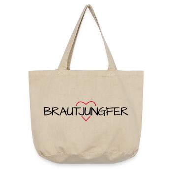Brautjungfer Herz Junggesellinenabschied - Vintage-Washed Shopper - Vintage Sand  - Vorne