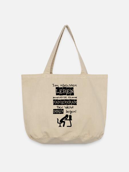 Ich werde Papierkram Spruch Geschenk - Vintage-Washed Shopper - Vintage Sand 