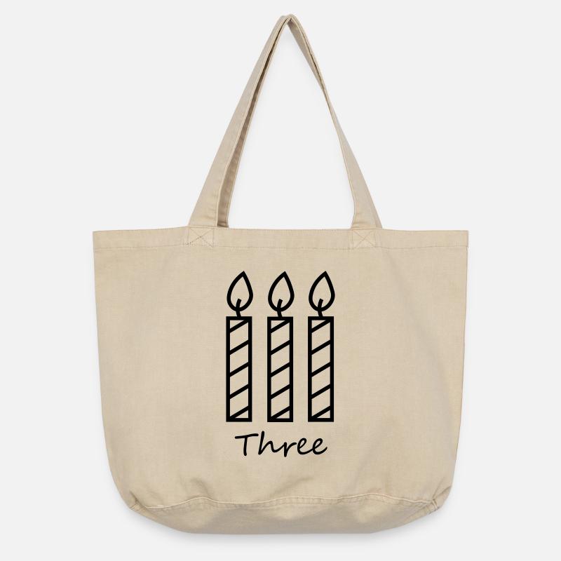 Three candles - Vintage-washed Shopper - vintage sand