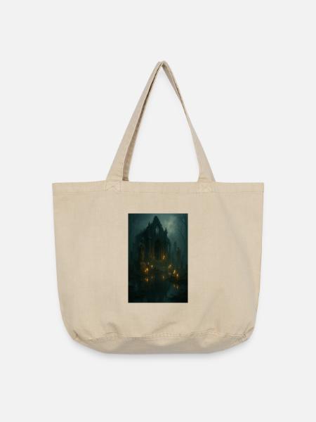 Gotische Ruine im Mondlicht - Vintage-Washed Shopper - Vintage Sand 
