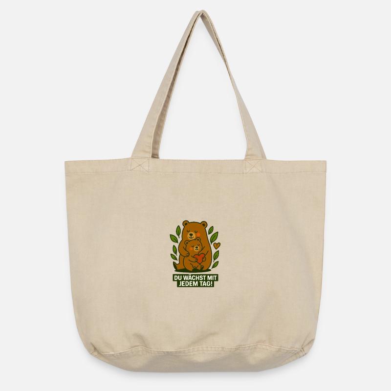 Du_wachst_mit_jedem_Tag - Vintage-Washed Shopper - Vintage Sand 