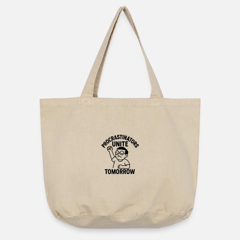 Procrastination Unite Tomorrow - Vintage-washed Shopper - vintage sand 