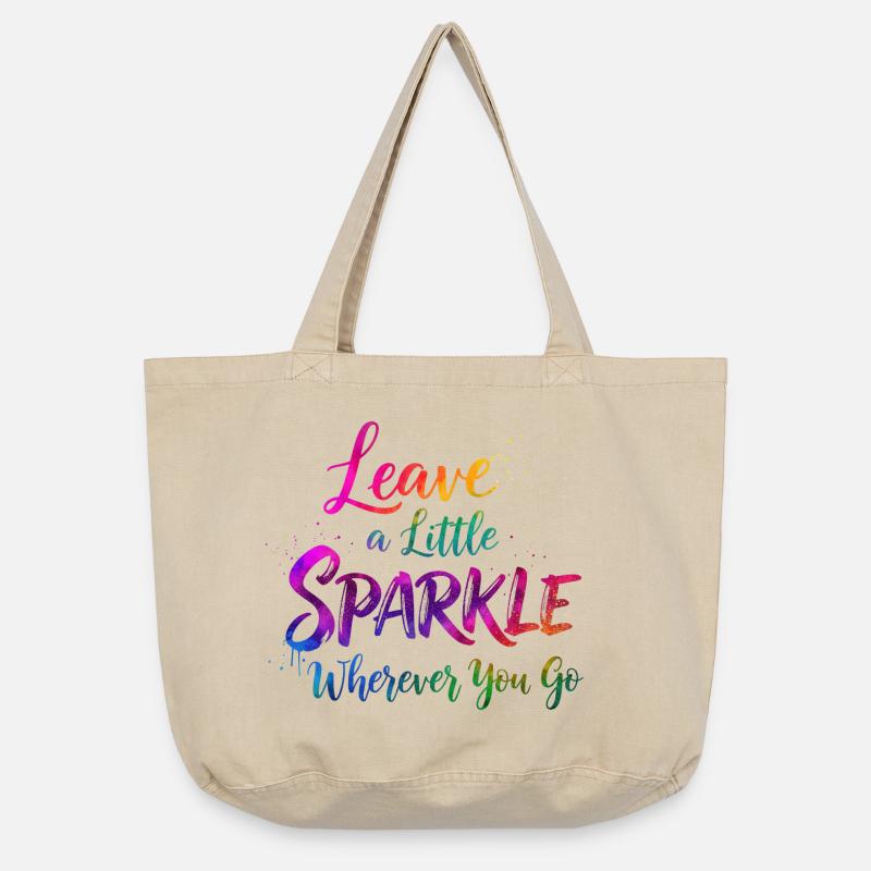 Rainbow Glitter Inspirerende Citat Design - Vintage-Washed Shopper - vintage sand 