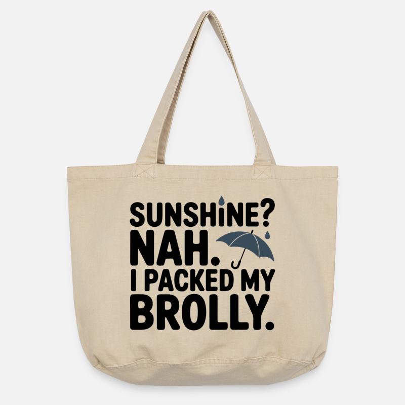 Sunshine? Nah, I Packed My Brolly - Vintage-Washed Shopper - Vintage Sand 