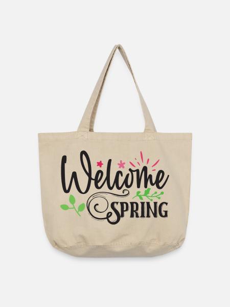 Willkommen Frühling - Vintage-Washed Shopper - Vintage Sand