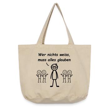 Wer nichts weiß, muss alles glauben - Vintage-Washed Shopper - Vintage Sand  - Vorne