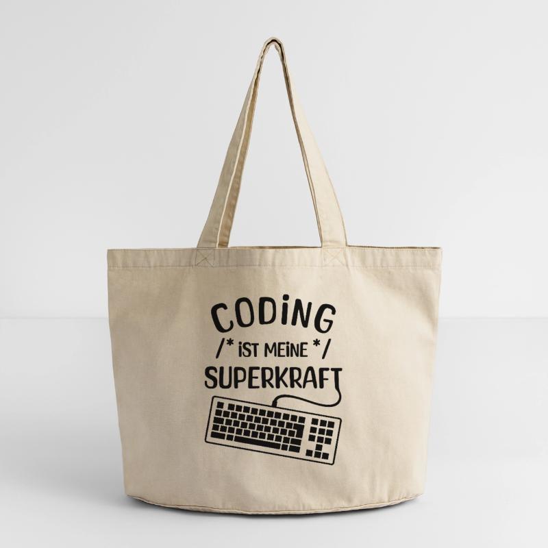Computer Code Statement Developer Computerfreak Vintage-Washed Shopper
