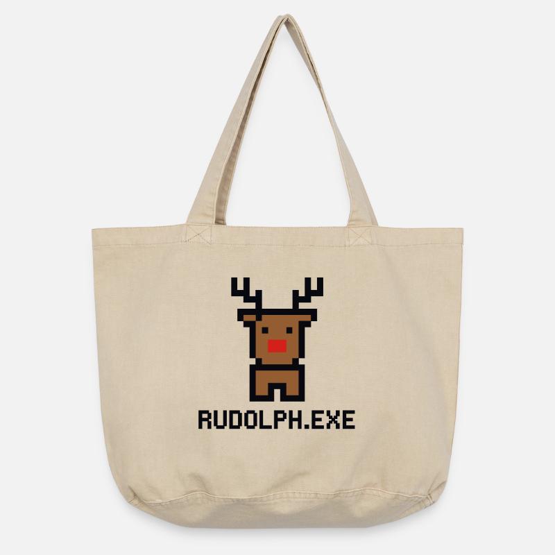 Renne Rudolph.exe pixels - Sac cabas vintage délavé - sable vintage 