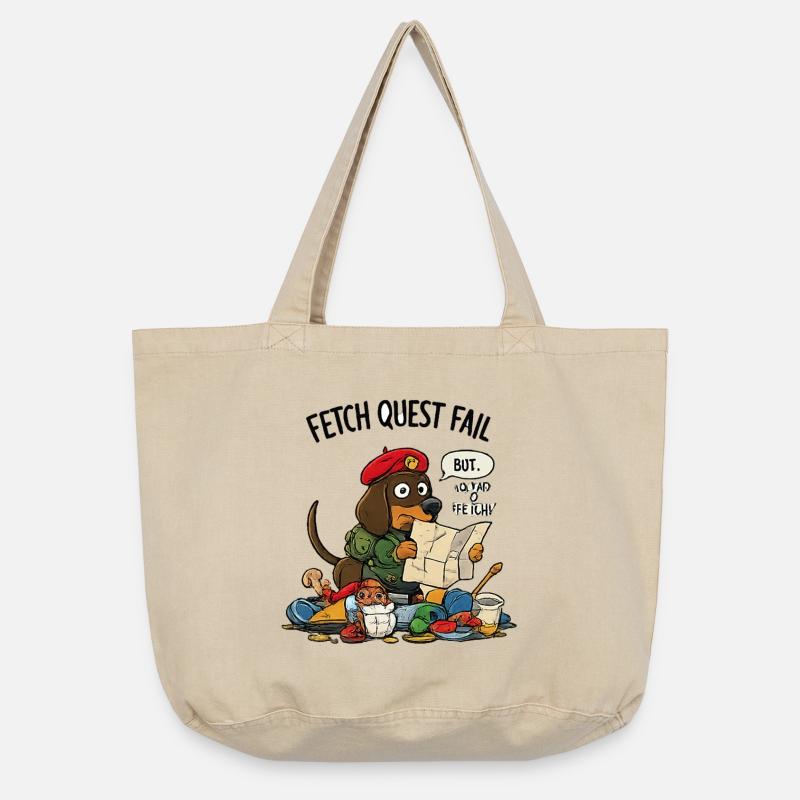 Fetch Quest Fail Pup - Vintage-washed Shopper - vintage sand 