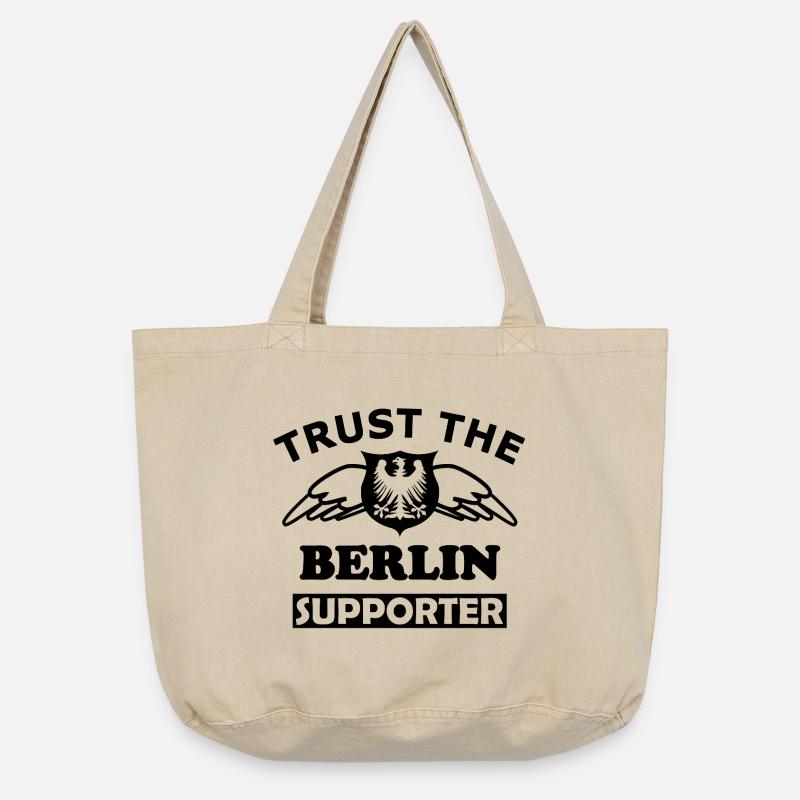 Berlin Textdesign Weiß - Vintage-Washed Shopper - Vintage Sand 