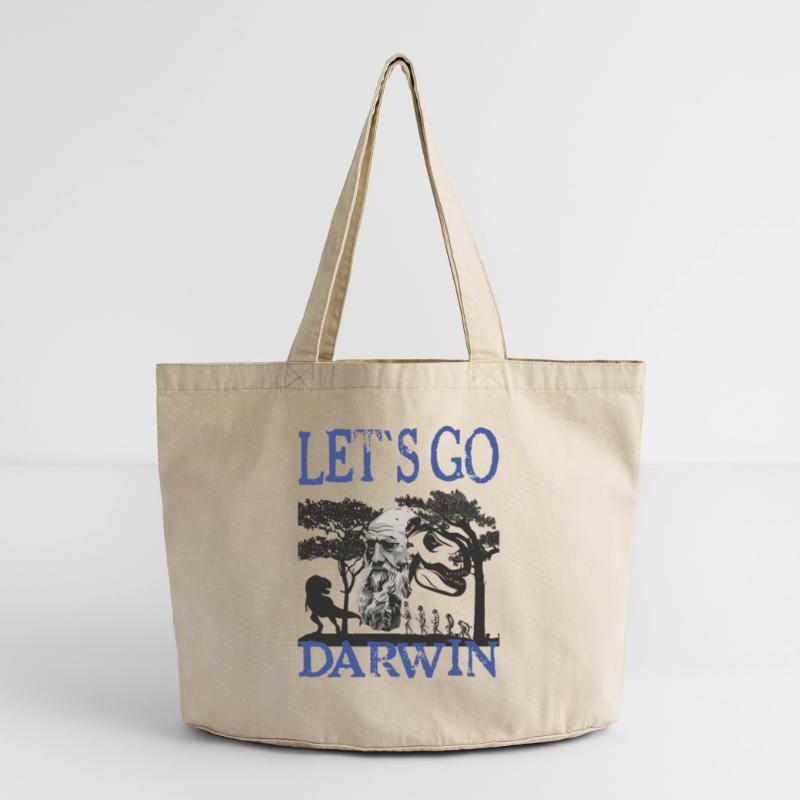 Charles Darwin Evolution textile Geschenkidee Vintage-Washed Shopper