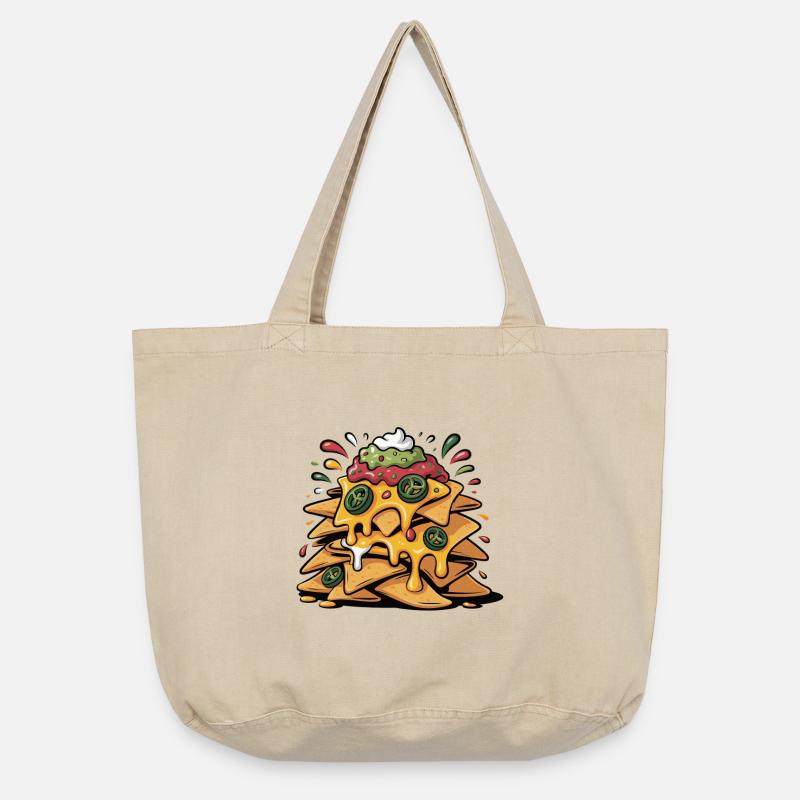 Cheese Nacho Tower Explosion - Vintage-washed Shopper - vintage sand 