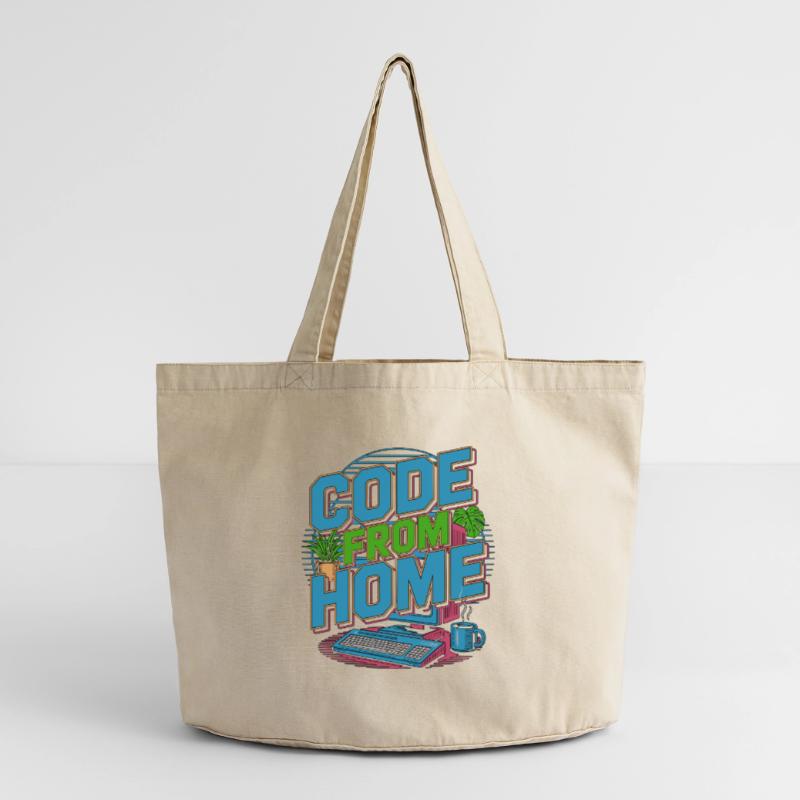 Remote Developer Code From Home Software Developer Vintage-washed Shopper