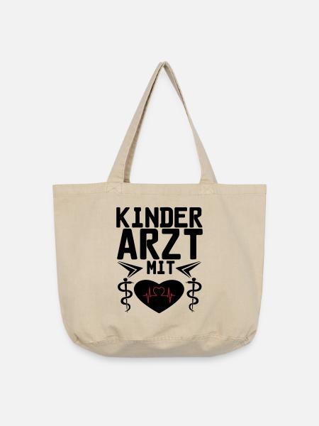 Kinderarzt mit Herz Geschenk - Vintage-Washed Shopper - Vintage Sand