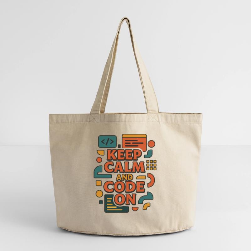 Reste calme et code activé – Chemise de codeur drôle Sac cabas vintage délavé