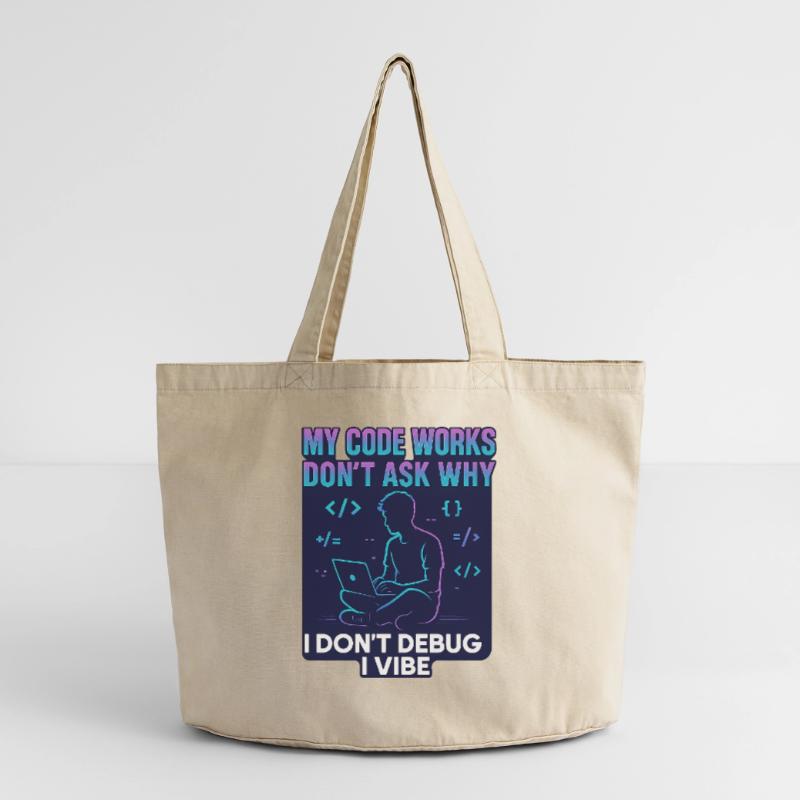 Mon code fonctionne Ne demande pas pourquoi – programmation drôle Sac cabas vintage délavé