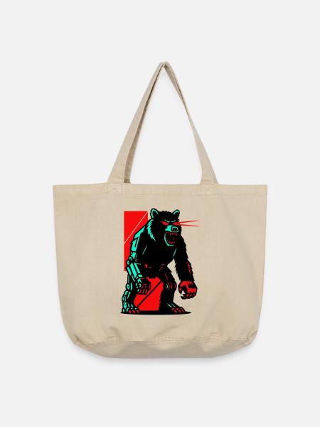 Mecha Techno Bär - Vintage-Washed Shopper - Vintage Sand