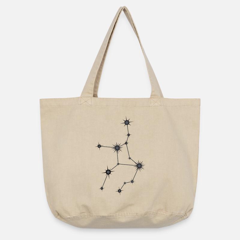 Jungfrau Sternbild Sternzeichen Schwarz & Grau - Vintage-Washed Shopper - Vintage Sand 
