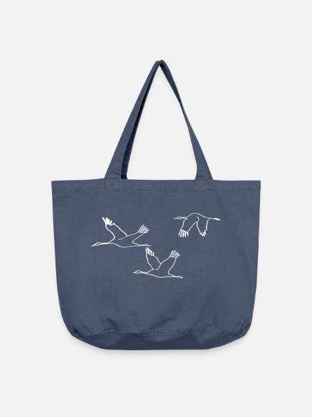 Kraniche - Vintage-Washed Shopper - Vintage Denim