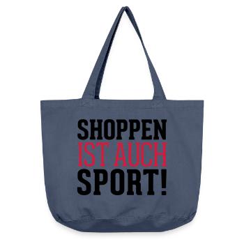 Shoppen ist auch Sport! - Vintage-Washed Shopper - Vintage Denim - Vorne