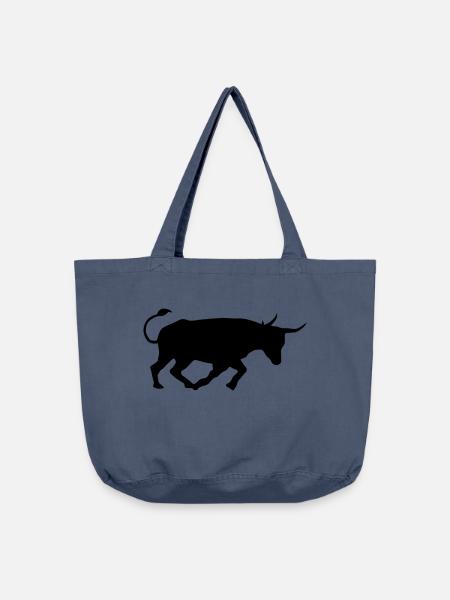 kampfstier andalusien spanischer baskischer stier - Vintage-Washed Shopper - Vintage Denim