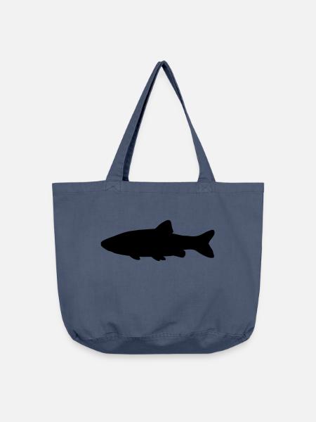 Fisch-Silhouette Döbel - Vintage-Washed Shopper - Vintage Denim