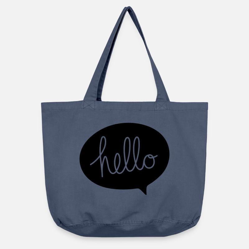 HELLO Sprechblase - Vintage-Washed Shopper - Vintage Denim