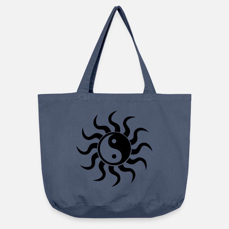 Yin Yang vector - Vintage-washed Shopper - vintage denim