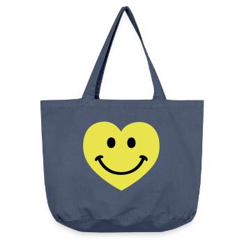 smiley smiling heart - Vintage-Washed Shopper - Vintage Denim - Vorne