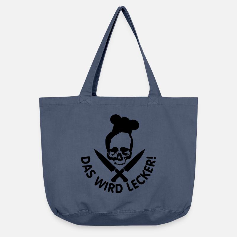 lecker kochen / kochen / lecker / skull - Vintage-Washed Shopper - Vintage Denim